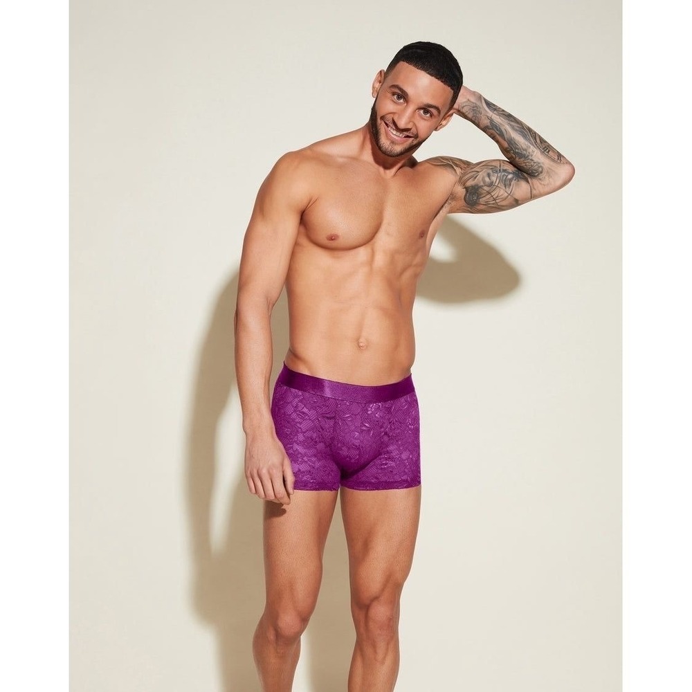 Cosabella Never Say Never Lace Classic Trunk Boxer Brief Swiss Beet size S NWT